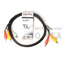 Кабель соединительный TELECOM 3.5 Jack (M) / 3 RCA (M), 1.5 м. (1/300)