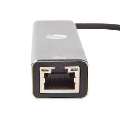Кабель-концентратор USB 3.1 Type-Cm --> RJ-45+3port USB3.0(f)  Aluminum Shell VCOM <DH311A> (1/150)